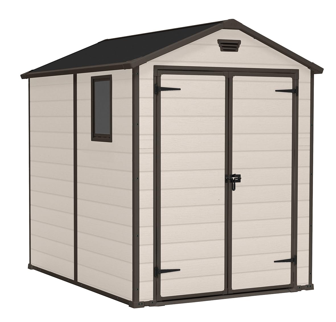 Garden Storage Shed 6 X 5 Ft Beige Resin Double Doors