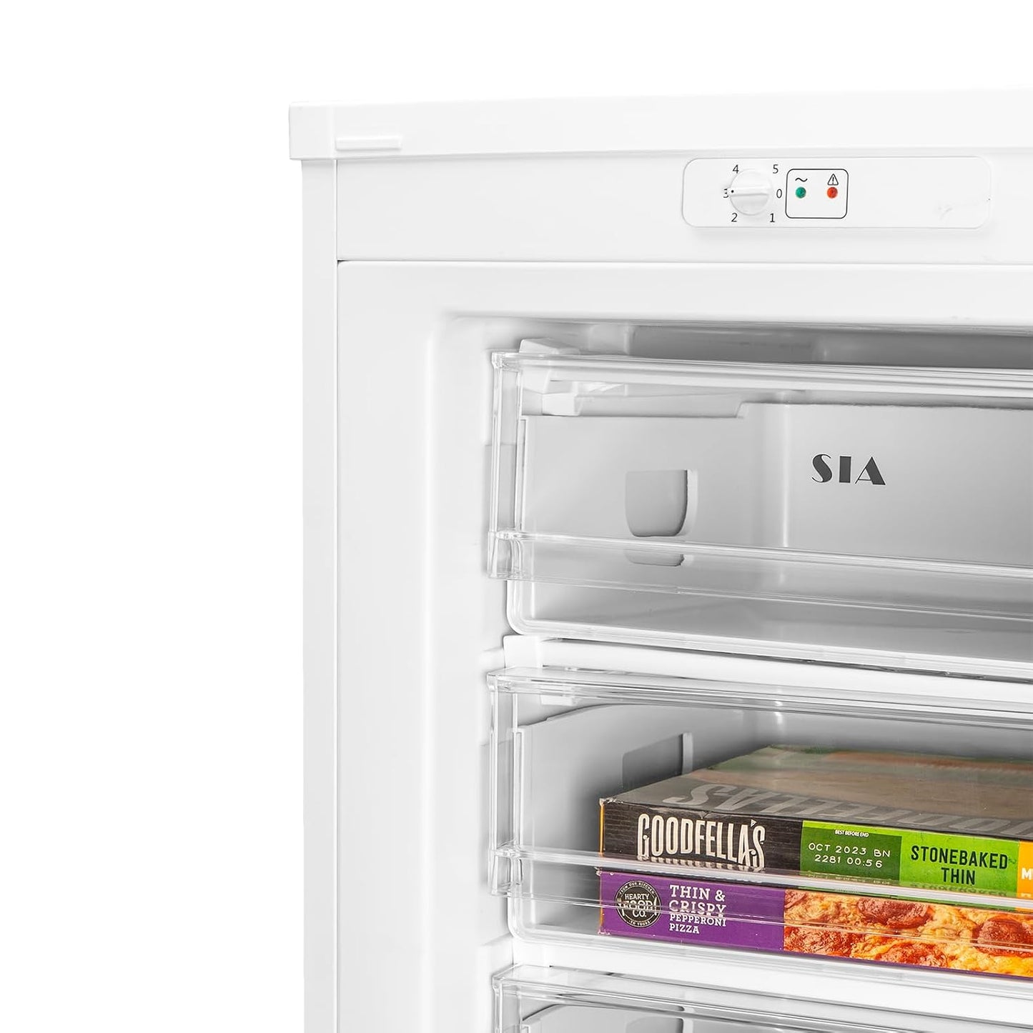 Upright Freezer 160L 6 Compartments Adjustable Thermostat Reversible Door White