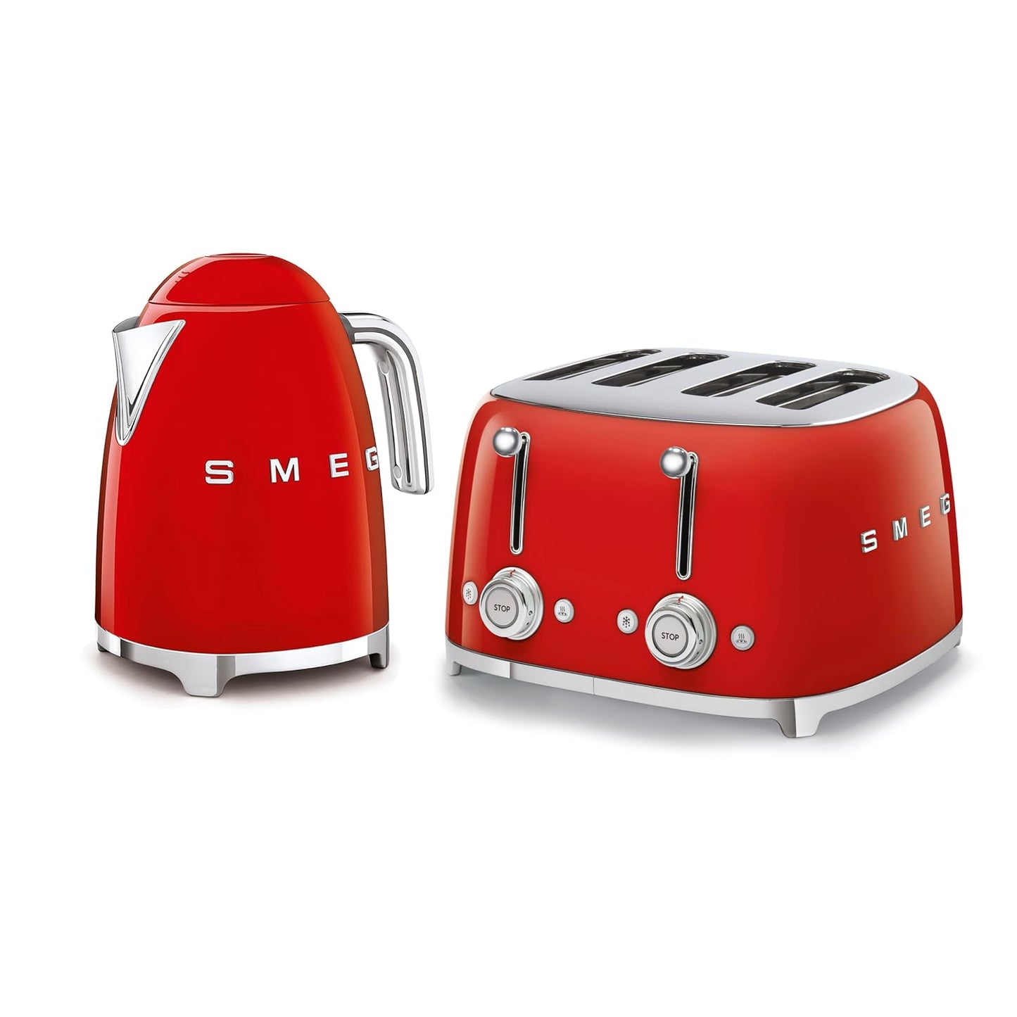 Retro Style Kettle And Toaster Set 1.7L 3000W 4-Slice 2000W White