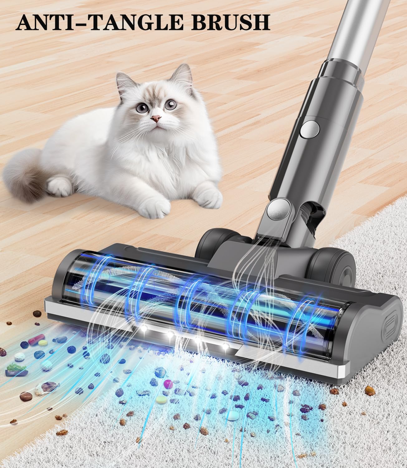 Stick Vacuum 350W 2500mAh 60 Min Runtime Anti-Tangle Grey