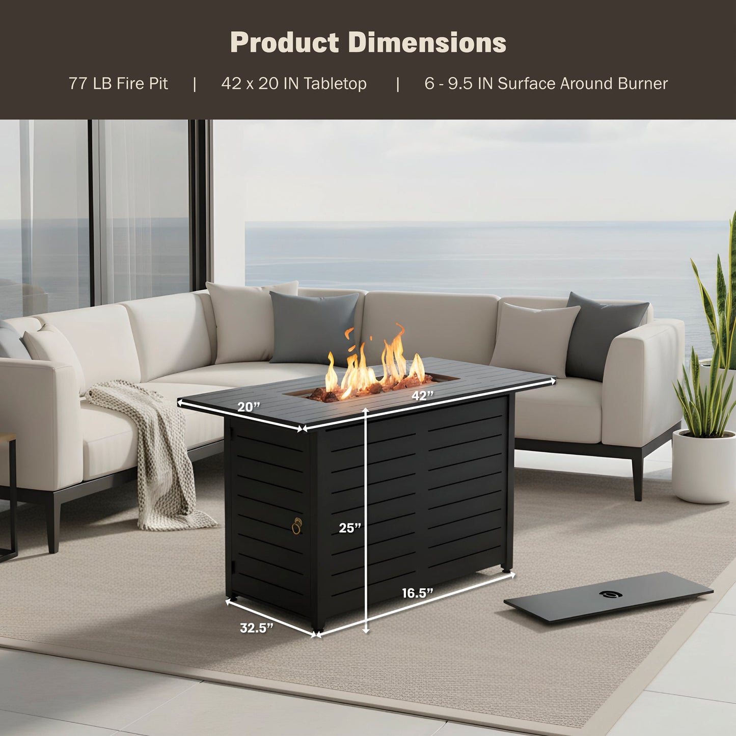 Ore 42" Outdoor Fire Pit Table for Patio