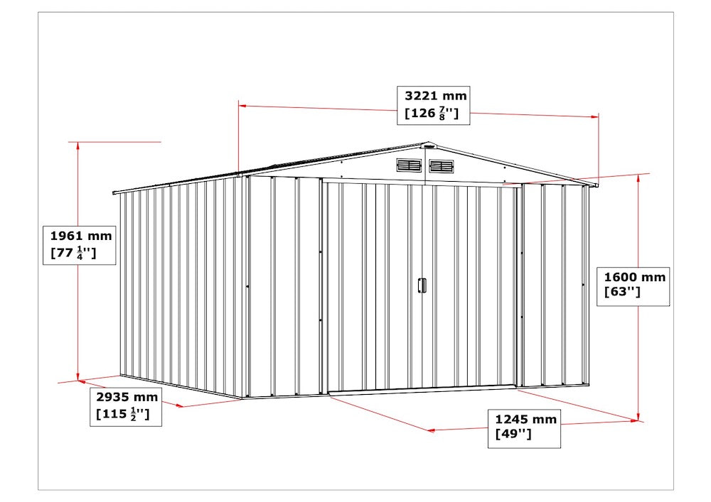 Duramax ECO 3.12 x 2.94 m Metal Shed - Green