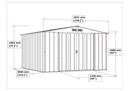 Duramax ECO 3.12 x 2.94 m Metal Shed - Green