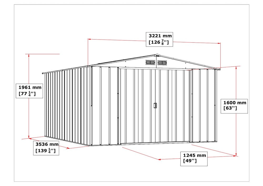 Duramax ECO 3.12 x 3.54 m Metal Shed - Green