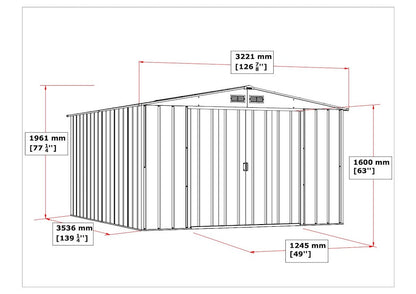 Duramax ECO 3.12 x 3.54 m Metal Shed - Green