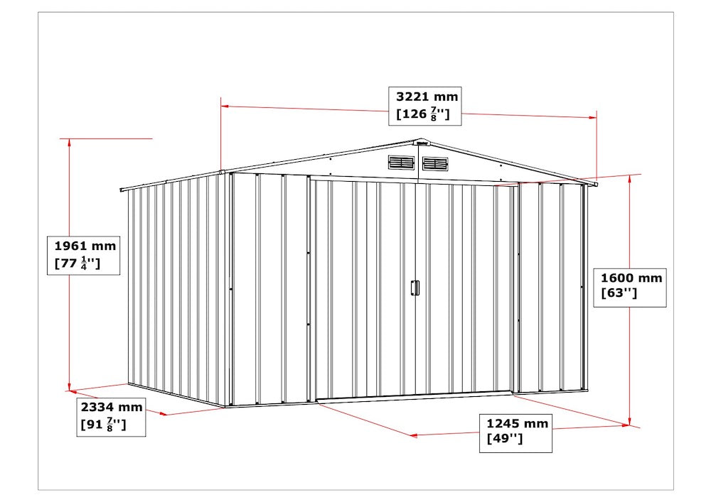 Duramax ECO 3.12 x 2.34 m Metal Shed - Green