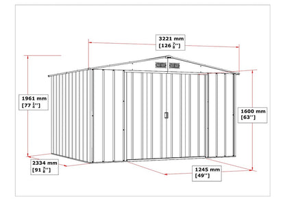 Duramax ECO 3.12 x 2.34 m Metal Shed - Green