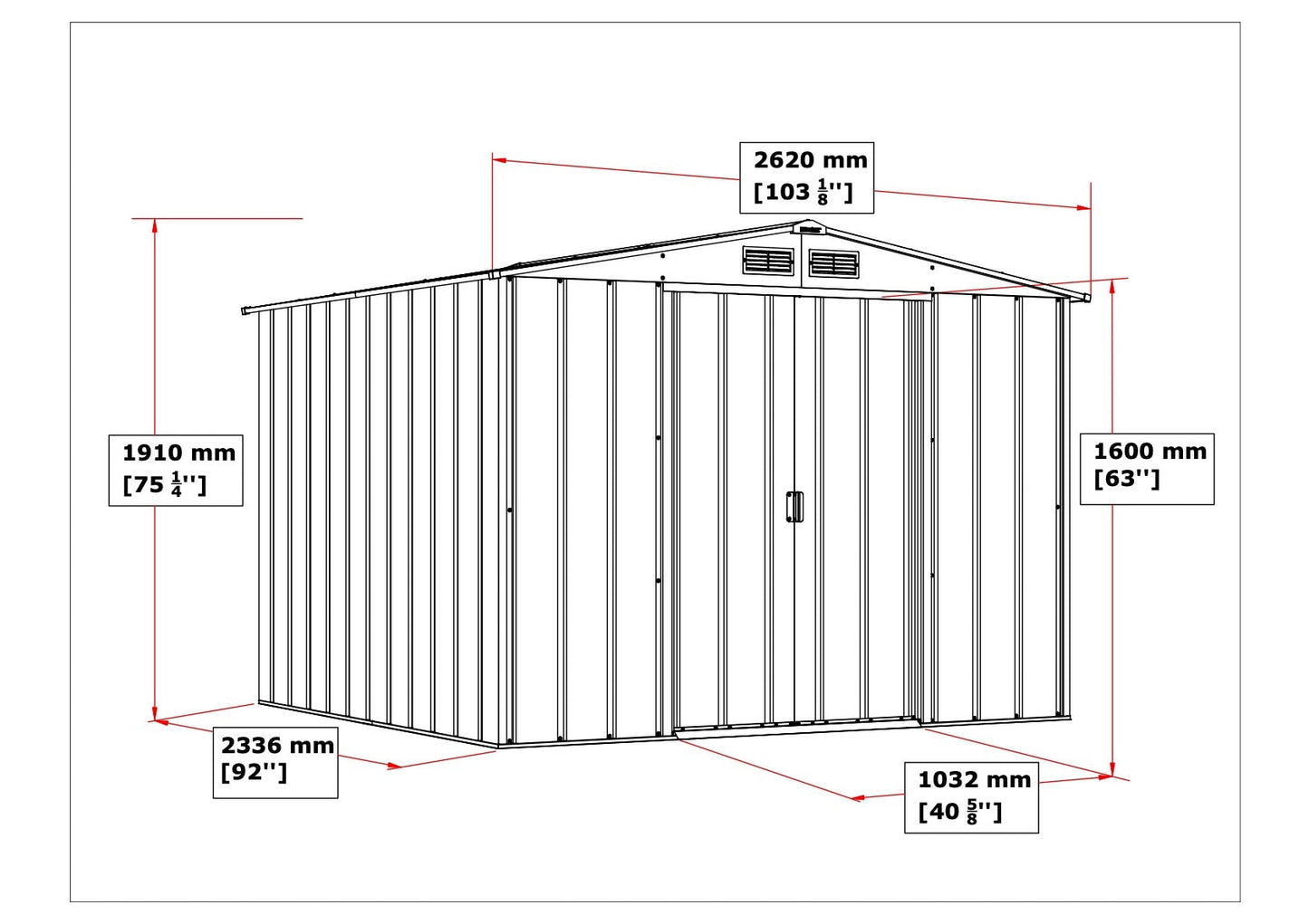 Duramax ECO 2.52 x 2.34 m Metal Shed - Green