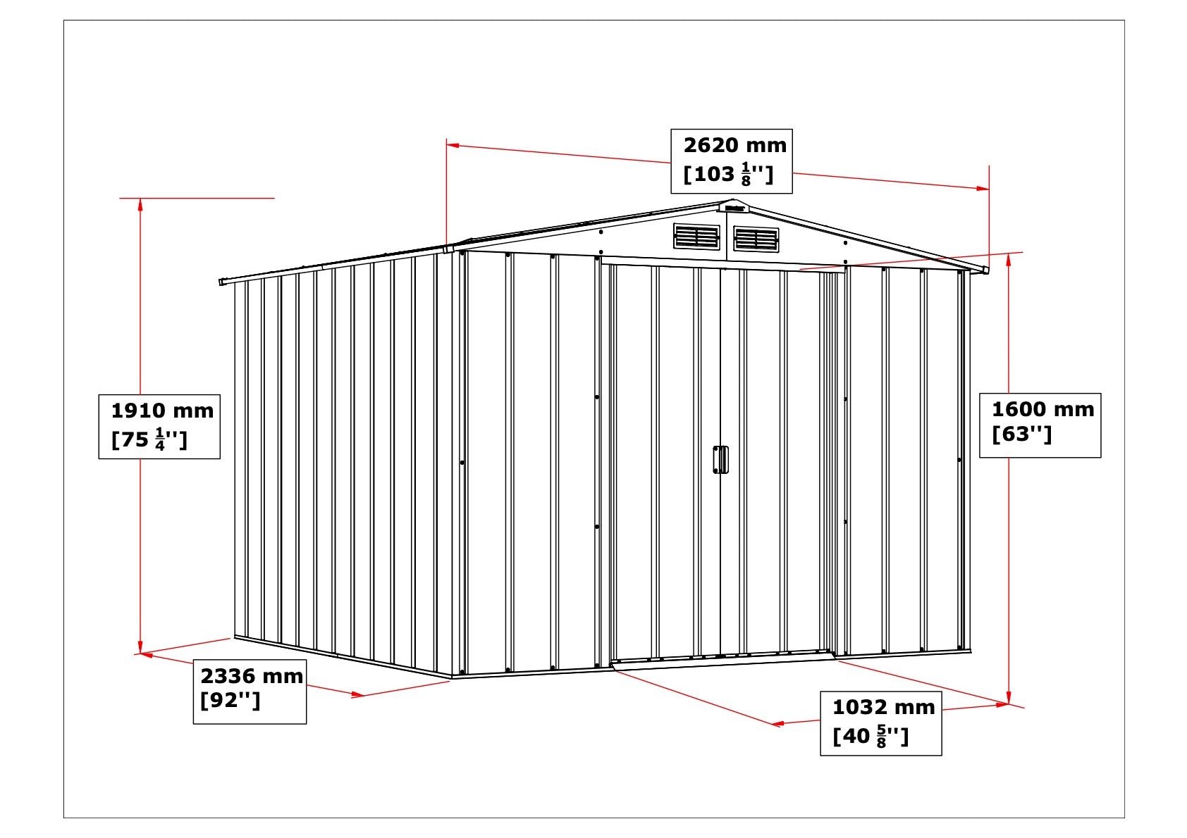 Duramax ECO 2.52 x 2.34 m Metal Shed - Green