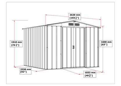 Duramax ECO 2.52 x 2.34 m Metal Shed - Green