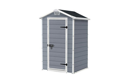 Garden Storage Shed 4 X 3 Ft Grey Resin Hinged Doors