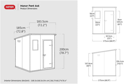 6x4ft Resin Outdoor Storage Shed — Bikes, Tools & Garden Storage