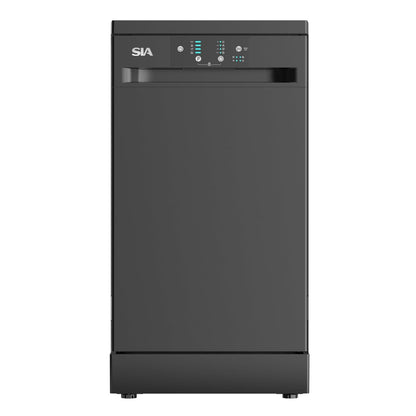 Freestanding Dishwasher 45cm 9 Place Settings 4 Programs Black