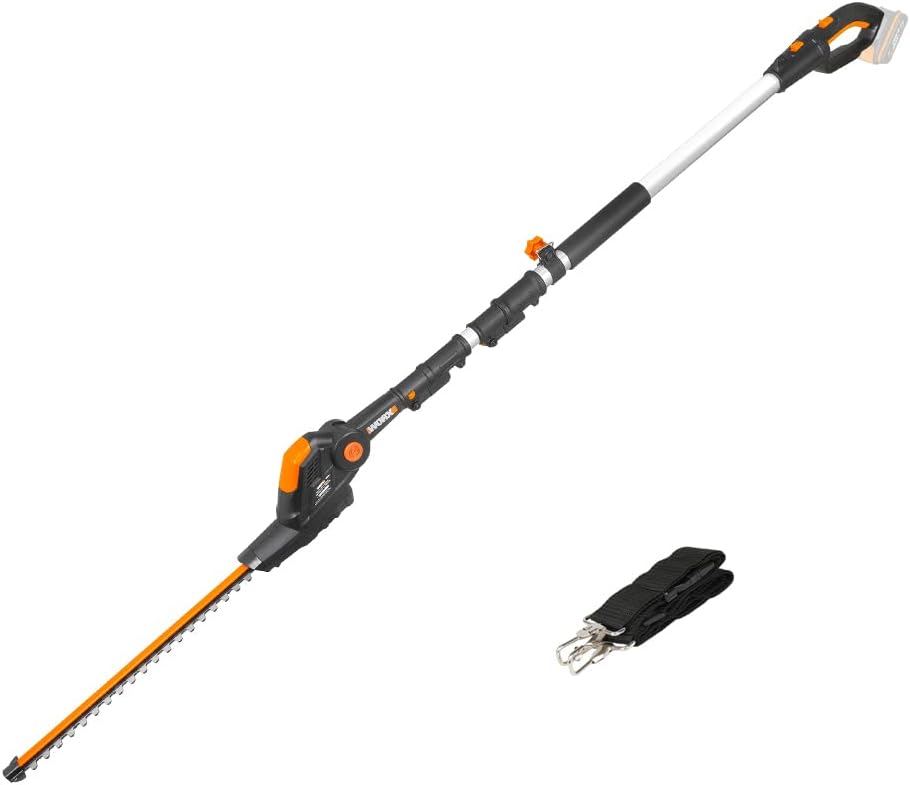 Cordless Pole Hedge Trimmer 45cm 3.2m Reach 10-Position Head Black