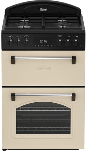 Dual Fuel Cooker 60cm 2 Ovens 4 Burner A Rated Cream