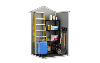 Garden Storage Shed 4 X 3 Ft Grey Resin Hinged Doors