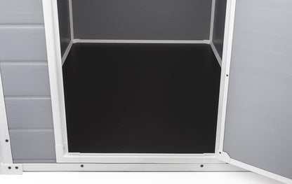 6x5ft Outdoor Plastic Garden Storage Shed — Weatherproof Grey Garden Shed