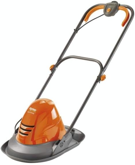 Electric Hover Lawn Mower 1400W 25cm 3 Heights 10m Cable Orange Grey