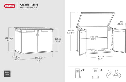 2020L Cortina Mega Polypropylene Storage Chest — Extra Large Outdoor Storage