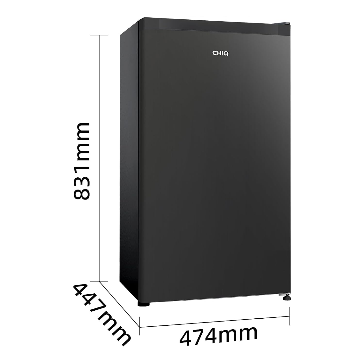Under Counter Fridge 92L 7 Temp Settings Reversible Door Black
