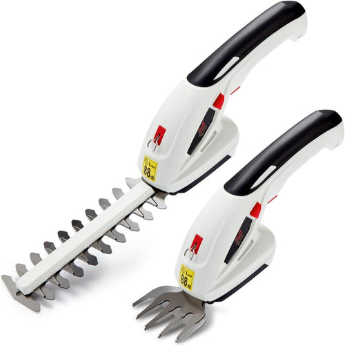 2-in-1 Cordless Hedge Trimmer & Grass Shear 7.2V 1500mAh 17cm Blade Black White