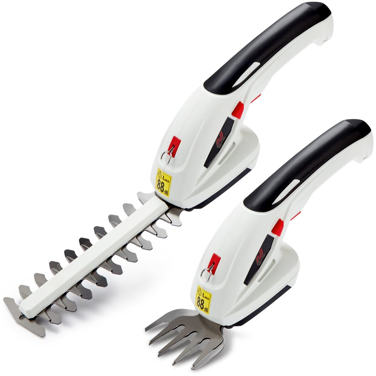 2-in-1 Cordless Hedge Trimmer & Grass Shear 7.2V 1500mAh 17cm Blade Black White