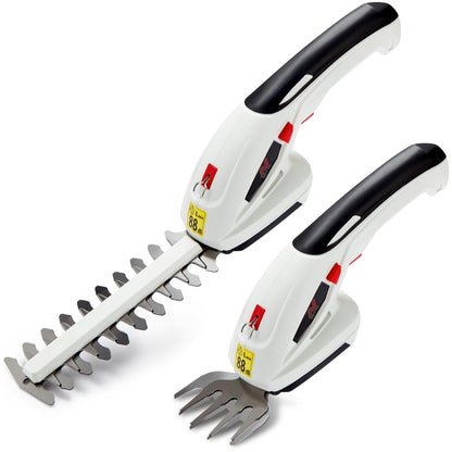 2-in-1 Cordless Hedge Trimmer & Grass Shear 7.2V 1500mAh 17cm Blade Black White