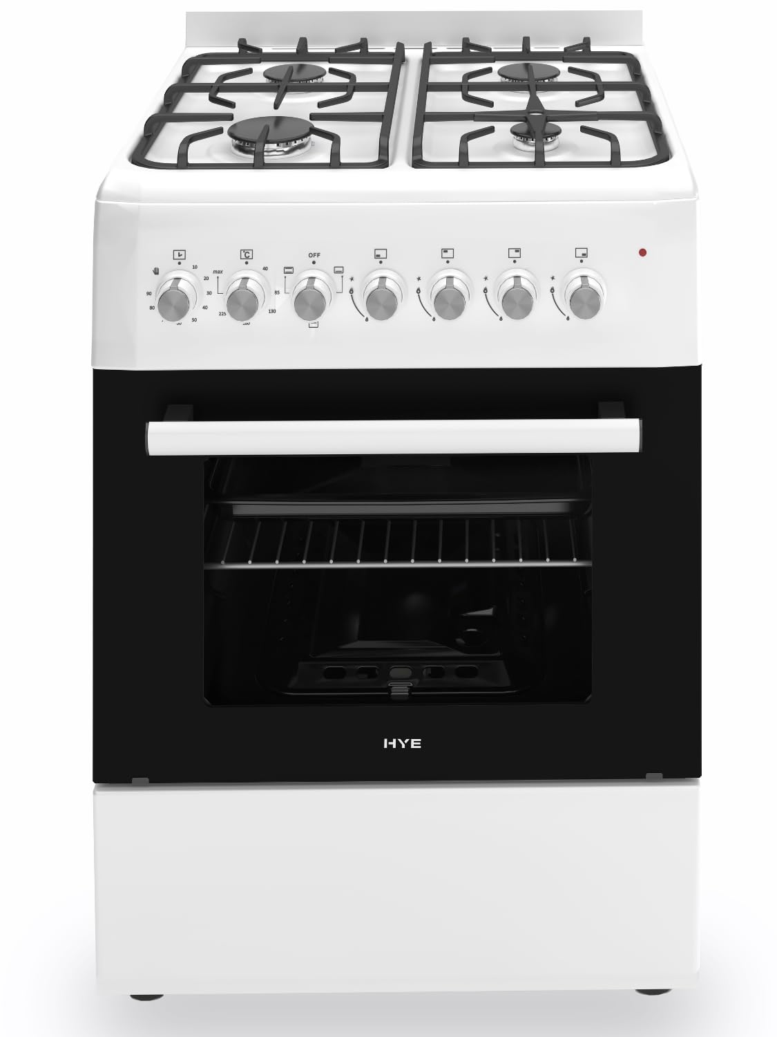 Electric Cooker 62L Oven 4 Hotplates Freestanding 60cm Matte Black