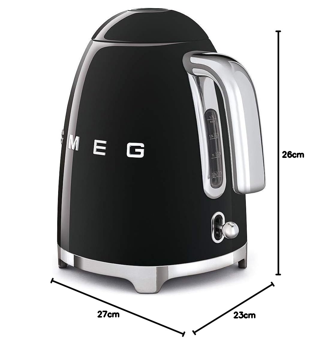 Retro Style Kettle 1.7L 3kW 360 Swivel Base Black