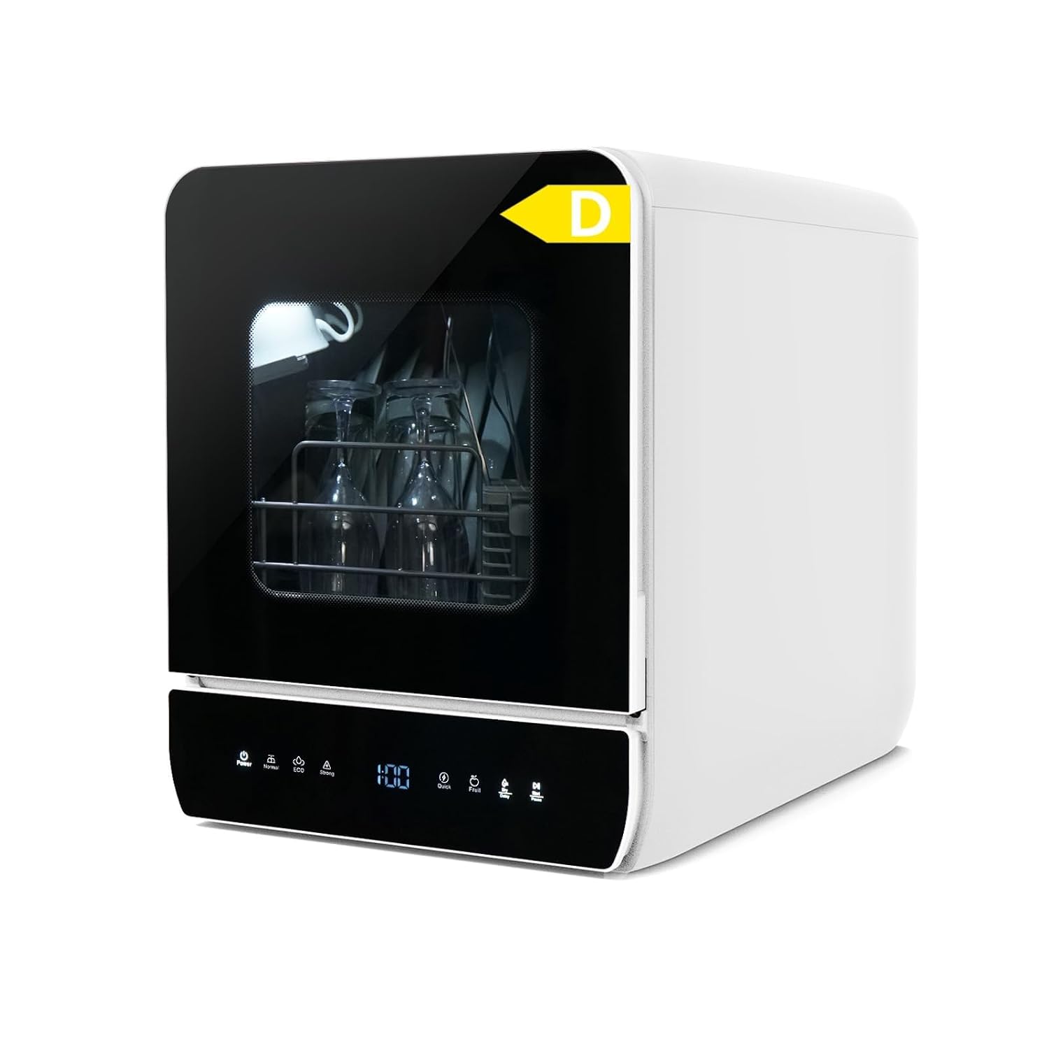 Portable Countertop Dishwasher 7 Programmes 4.8L Tank 3 Place Settings Black