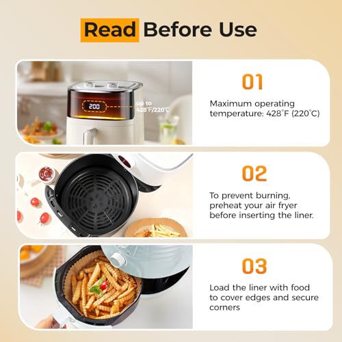 Disposable Air Fryer Liners 205 Pack 8 Inch Round