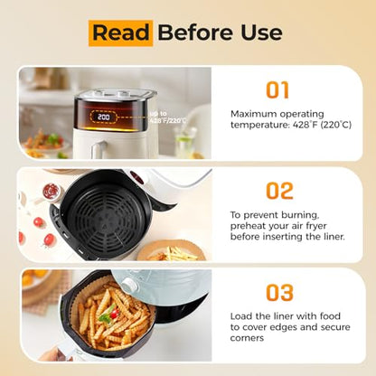 Disposable Air Fryer Liners 205 Pack 8 Inch Round