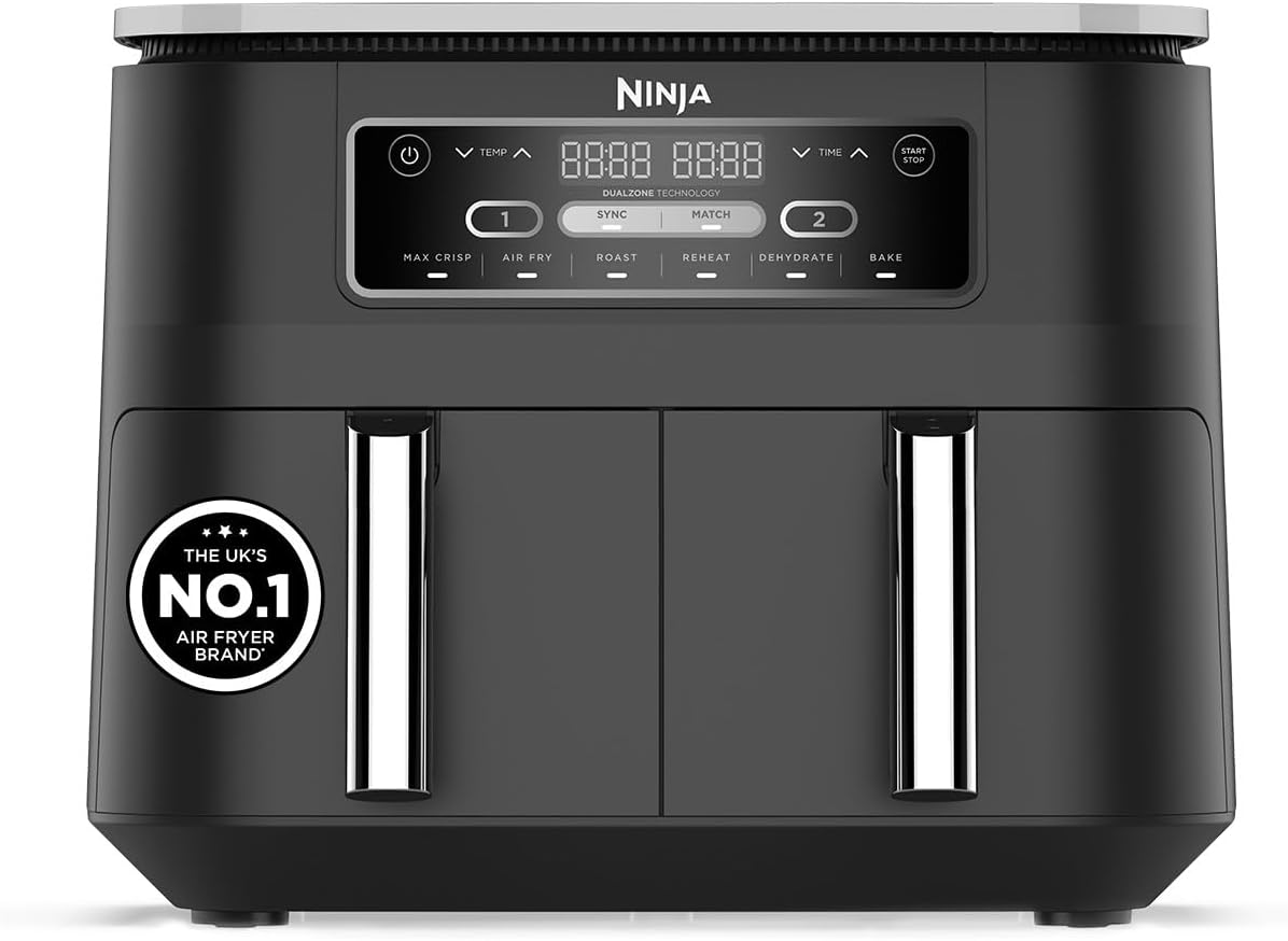 Dual Zone Digital Air Fryer 7.6L 6-in-1 Black