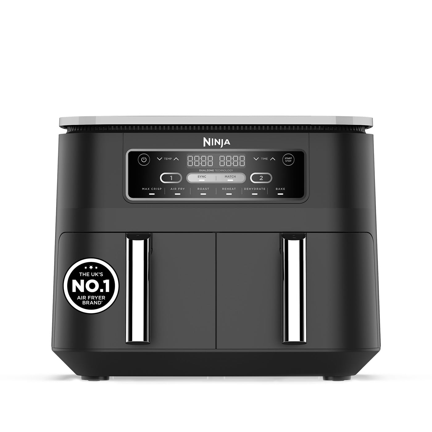 Dual Zone Digital Air Fryer 7.6L 6-in-1 Black