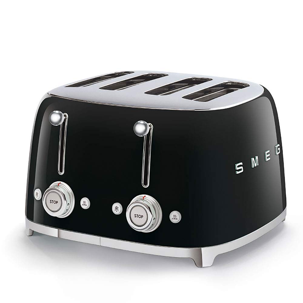 4 Slice Toaster 2000W Extra Wide Slots 6 Browning Levels Black
