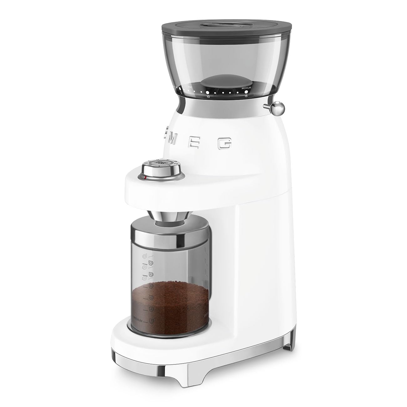 Electric Coffee Grinder 240g 150W Conical Burr White