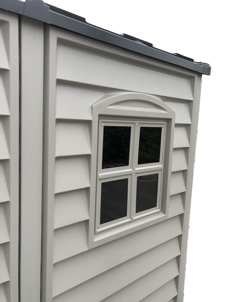 Plastic Garden Storage Shed 6 X 6 Ft Dark Grey Adobe Metal Roof