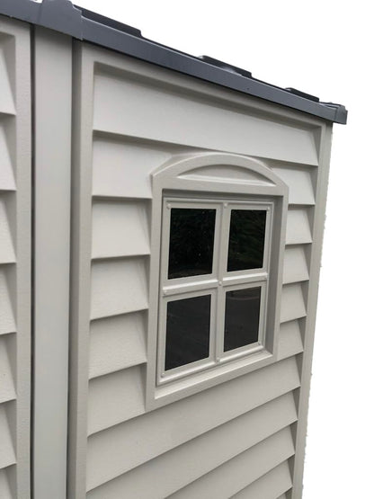 Plastic Garden Storage Shed 6 X 6 Ft Dark Grey Adobe Metal Roof