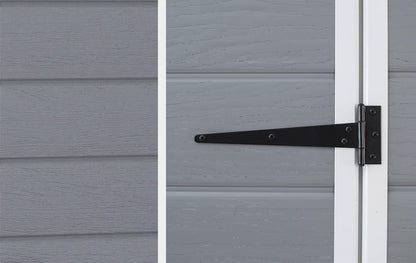 6x5ft Outdoor Plastic Garden Storage Shed — Weatherproof Grey Garden Shed