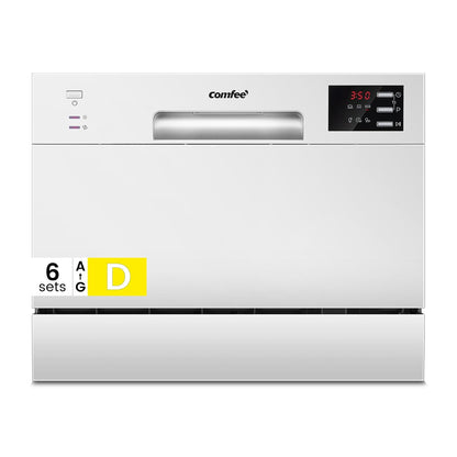Table Top Dishwasher 6 Place Settings 6.5L LED Display Delay Start White