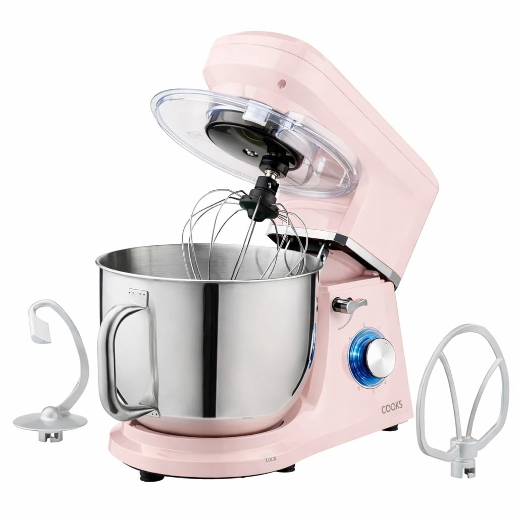 Stand Mixer 1200W 7L Stainless Steel Bowl 6 Speeds Pulse Pink