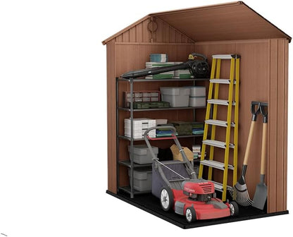 Darwin 6x4ft Double Door Garden Shed — Wood-Effect Outdoor Storage