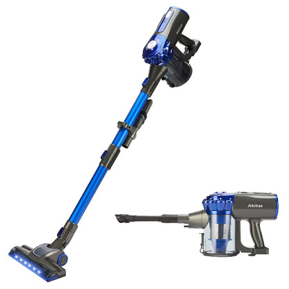 Cordless Stick Vacuum 0.8L 22.2V 150W 2-in-1 Handheld Upright Blue
