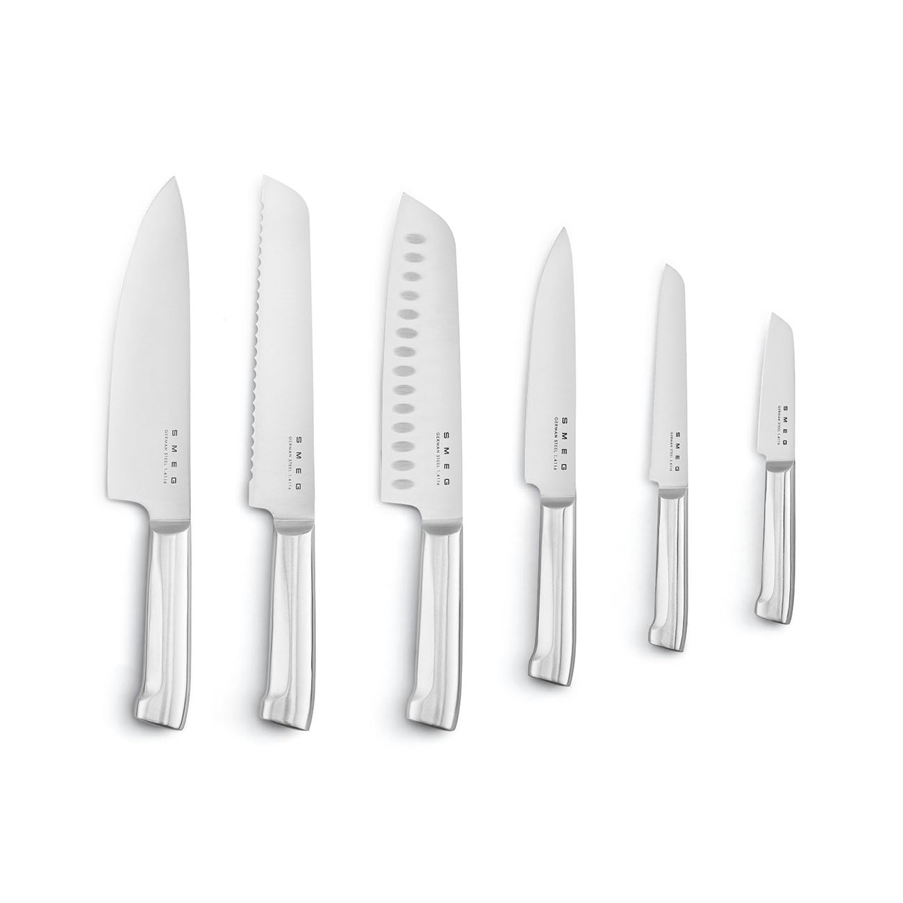 Knife Block Set With Integrated Sharpener 6-Piece Stainless Steel Black
