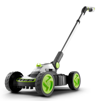 Cordless Electric Lawnmower 25cm 10in 5200RPM 18V 30 Mins Runtime Grey Green White