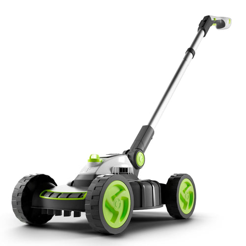 Cordless Electric Lawnmower 25cm 10in 5200RPM 18V 30 Mins Runtime Grey Green White