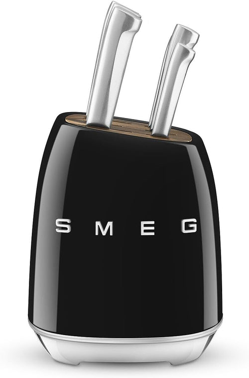 Knife Block Set With Integrated Sharpener 6-Piece Stainless Steel Black