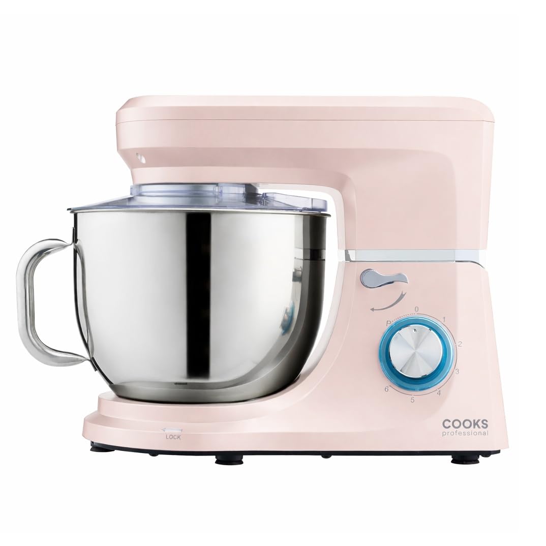 Stand Mixer 1200W 7L Stainless Steel Bowl 6 Speeds Pulse Pink