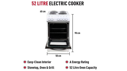 Freestanding Electric Cooker 52L 50cm White