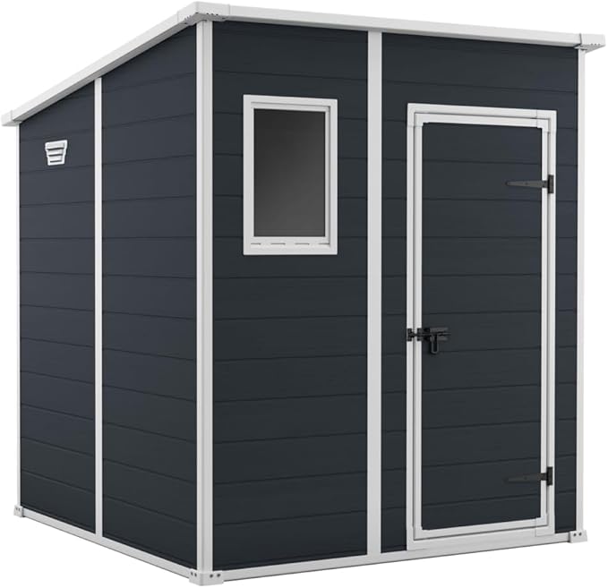 6x4ft Resin Outdoor Storage Shed — Bikes, Tools & Garden Storage